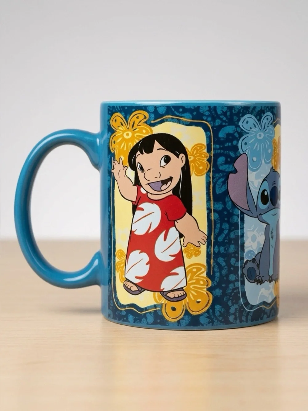 Disney Lilo & Stitch Angel Scrump Floral Portrait Ceramic Mug 20 oz
